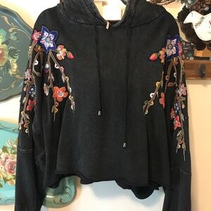 Free people embroidered hoodie